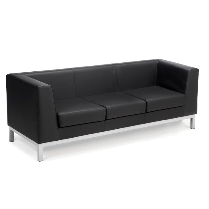 Alano-sohva, 3-istuttava, musta keinonahka