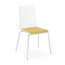 Sara-tuoli valkoinen, keltainen istuin